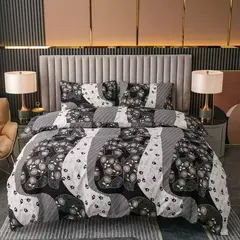 Poliéster Impresso Lixar Duvet Cover, Conjunto de cama Estilo Europeu, Quilt Cover, Pele Tecido Amigável, Queen Size, 3Pcs - comprar online