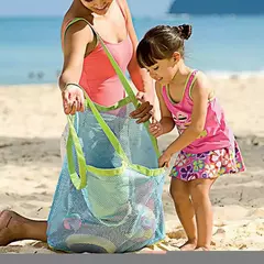 Sand Away Portable Mesh Bag para crianças, Sacos de armazenamento de brinquedos de banho, Natação Grande Saco de Praia para Toalhas, Maquiagem Cosmética Feminina - Wolf Magazine