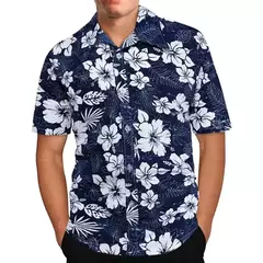 Camisa Havaiana Masculina com Estampa 3D de Coqueiro, Camisa Praia Confortável, Top Manga Curta, Moda Casual, S-6XL