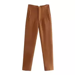 TRAF-Calças de escritório de cintura alta femininas, calças formais de escritório, calças lápis, pretas, rosa, brancas para senhoras, moda