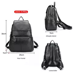 Mochila Zency-Anti-Roubo de Couro Feminina, Mochila de Grande Capacidade, Bolsa Designer de Viagem, Couro Branco, Qualidade, Elegante, A ++ - Wolf Magazine