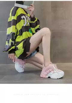 Sapatos femininos sapatos casuais primavera tênis plataforma mulher-sapatos tênis moda feminina sola grossa 2024 rosas formadores aumentados i na internet