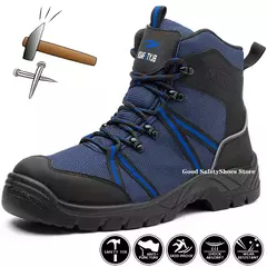 Botas de segurança para caminhada para homens, botas de aço, à prova de perfurações, calçados de segurança esportivos de cano alto, antiestáticos, ao ar livre - Wolf Magazine