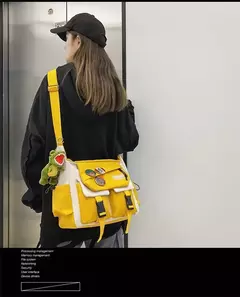 Nylon Crossbody Bolsas para Mulheres, Messenger Bag para Meninas, Sacos de Livros Escolares, Bolsas de Lona Jovem, Bolsa de Ombro, Harajuku Sac, Homens na internet