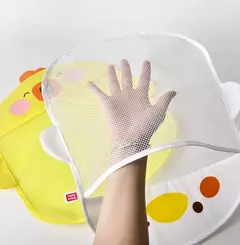 Qwz novo pato dos desenhos animados do bebê saco de malha do banheiro otário design para brinquedos de banho crianças formas animais pano areia brinquedos armazenamento net saco - comprar online