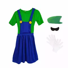 Jogo encanador bros cosplay trajes engraçados halloween carnaval roupas para homens mulheres fantasia macacão com chapéu luvas de bigode na internet