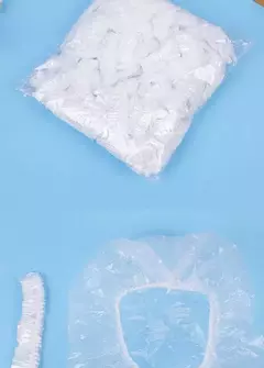 Imagem do À Prova de Água Chuveiro Cap para Banheiro, Pink Bath Hat, Salão de Beleza e Hotel Suprimentos, Miss Sauna Acessórios, Tintura De Cabelo, 100 Pçs/set