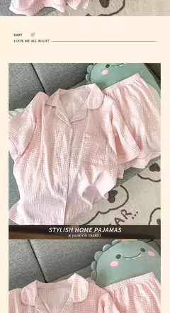 Pijama feminino de manga curta, roupas femininas, shorts de verão, roupas de vento doce, novo, 2 conjuntos - Wolf Magazine
