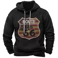 Homens e mulheres Route 66 3D Print Hoodies, moletons vintage, fatos de treino, roupas masculinas, moda - loja online