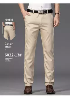 KUBRO-Calça casual de negócios masculina, calça comprida, manga reta elástica, moda formal, plus size 28-40, verão - comprar online