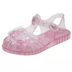 Princesa sandálias romanas para meninas, sapatos de praia, cristal geléia sapatos, glitter, borboleta, novo verão - loja online