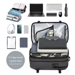 Mochila de viagem de compressão a vácuo de grande capacidade para homens, mochila expandida 17 "laptop, negócios, escola - Wolf Magazine