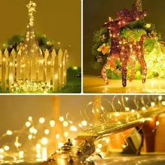 Fio de cobre LED String Light, Fairy Light, Alimentado por pilhas, Quarto, Jardim, Festa, Decoração de casamento, 1 m, 2 m, 3 m, 5 m, 10m, 1 pacote - comprar online