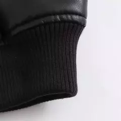 Jaqueta piloto de couro falso de motocicleta, casaco curto, moda versátil, outono e inverno, nova