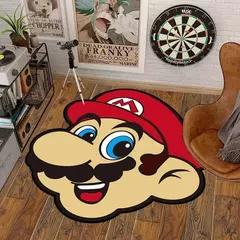 Tapete Super Mario Bros Mushroom Lounge, Anime Cartoon Tapete De Grande Área, Tapete Irregular Para Jogos, Decoração De Casa Do Quarto - comprar online
