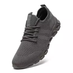 Calçado esportivo casual masculino, tênis leve, malha respirável, tênis preto de corrida, branco, atlético, corrida, tênis, ao ar livre