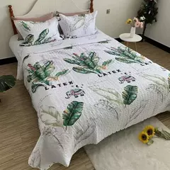 Colcha acolchoada com estampa floral, 180x220/220x240cm na cama, capa xadrez, estilo americano, colcha de verão, cobertor para adultos na internet