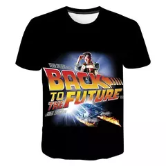 Imagem do Homens e mulheres de volta para o futuro 3D impressão camiseta extragrande, moda streetwear, manga curta camiseta, harajuku crianças tees, tops roupas