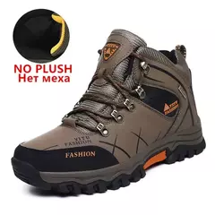 Botas de neve de couro impermeáveis para homens, tênis super quentes, botas de caminhada ao ar livre, sapatos de trabalho, marca de inverno, tamanho 39-47 - comprar online