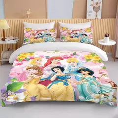 Disney Princess Impresso Bedding Set para Adulto, Microfibra Bed Cover, Quarto Duvet, Anime Cartoon Fronha, 10 Tamanhos
