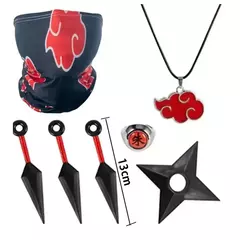 Anime naruto cosplay kakashi acessórios brinquedos figura de ação luvas bandana kunai máscara uchiha luvas conjunto presente