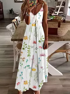 Imagem do Vestido de cabeçada com estampa floral elegante feminino, casual roupas de praia, plus size, férias, Havaí, novo, 2024