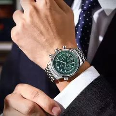 Poedagar-Relógio masculino de aço inoxidável militar de luxo, luminoso impermeável, data cronógrafo, homem esporte quartzo relógios - loja online