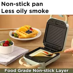 Mini máquina de café da manhã tipo panqueca, fornos elétricos para café da manhã, panquecas e waffle