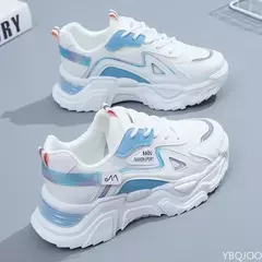 Sapatilhas de plataforma para mulheres, sapatilhas casuais para senhoras, sapatos baixos, verde, 2023 - loja online