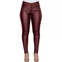 Imagem do Calças femininas de cintura alta de couro PU, leggings push-up magras, calças elásticas, jeggings de spandex, streetwear, novas