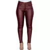 Calças femininas de cintura alta de couro PU, leggings push-up magras, calças elásticas, jeggings de spandex, streetwear, novas
