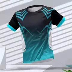 New Hot-Selling Outdoor Running Sports Respirável Quick-Secagem Roupas de Fitness Casual Wear Impressão 3D Em Torno Do Pescoço Adulto T-Shirt na internet