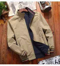 Jaqueta casual dupla face masculina, casaco de gola alta, jaquetas da moda, nova chegada