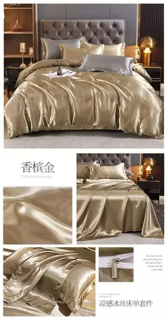Monocromático Rayon Satin Conjunto de cama, luxo Duvet Cover Kit, Twin Queen e King Size, Home Textile, 3PCs, 4PCs na internet