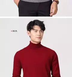 Suéter de gola alta masculino pulôver de cashmere suéteres de gola alta, camisa, roupas para outono e inverno, 2023 - loja online