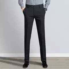 Calças de spandex clássicas masculinas, ternos cinza, calças de alfaiataria social, tecido formal, calças baratas, moda formal - Wolf Magazine