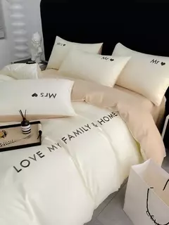 Conjunto de cama de algodão egípcio com lençol, capa de edredão, fronhas, roupa de cama, rei, rainha, duplo, duplo, luxo nórdico - comprar online