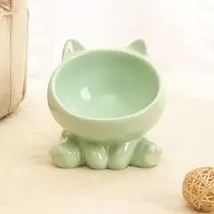 Tigela para gatos, acessórios para animais de estimação, cerâmica, diagonal, pés altos, proteção fofa, coluna cervical, tigela para cachorro, bebida, água, suprimentos para animais de estimação - Wolf Magazine