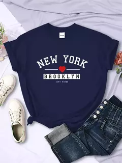 New York Brooklyn City Vibes Carta T-Shirt Mulheres Verão Casual Colheita Top Street Cool Tee Shirt Moda O-Neck Sport T Shirts