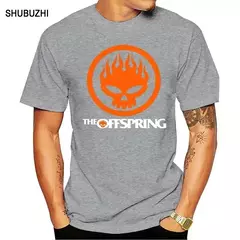 Camiseta preta masculina com logotipo The Offspring Crânio, Rock Band Tees, estilo verão roupas, 100% algodão, tamanho S a 3XL, novo