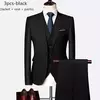 Terno de casamento fino com três peças para homens, conjuntos monocromáticos de negócios e escritório, blazer grande, calça e colete, moda luxo