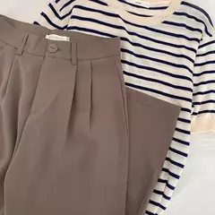 HELIAR-calça feminina de cintura alta, calça reta para senhoras do escritório, botão casual, calça preta solta, nova, outono - comprar online