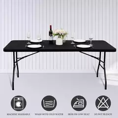 Elastic spandex toalha de mesa, 4/6/8ft, estiramento, retangular, lavável e resistente a rugas, para a mesa do pátio, 1 pc na internet