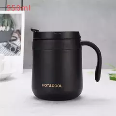 Caneca de café isolada com alça, Copo de aço inoxidável com lábio, Copo térmico, 350ml, 550ml - Wolf Magazine