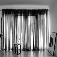 Cortinas transparentes de tule para sala de estar, cortina transparente para janela, haste de bolso, painel de quarto, decoração de tecido na internet