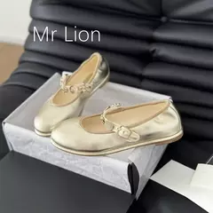Sapatilhas de couro puro para mulheres, moda casual, sapatos elegantes simples, adornados metálicos, estilo diário e festivos na internet