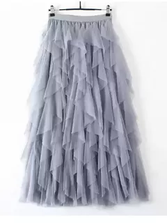 TIGENA-Tutu saia comprida de tule para mulheres, cintura alta, saia plissada, malha, rosa, moda coreana, fofa, estética, feminina, senhora, 2023 - Wolf Magazine