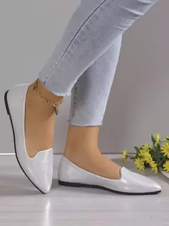 Imagem do Mocassins deslizantes respiráveis para mulheres, sapatilhas rasas de balé elástico, fundo macio, sapatos de barco com dedo apontado, tamanho grande, 43, moda, 2024