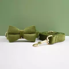Coleira de cachorro ajustável de veludo, coleira e coleira de cachorro dourada, coleira de cachorro e conjunto de arnês para cães grandes e fortes