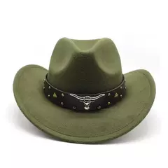 Mulheres e Homens Lã Ocidental Chapéu de Cowboy, Cavalheiro Senhora Jazz Cloche Sombrero Bonés, Tamanho Grande, Inverno, Outono, Novo, 2 - comprar online